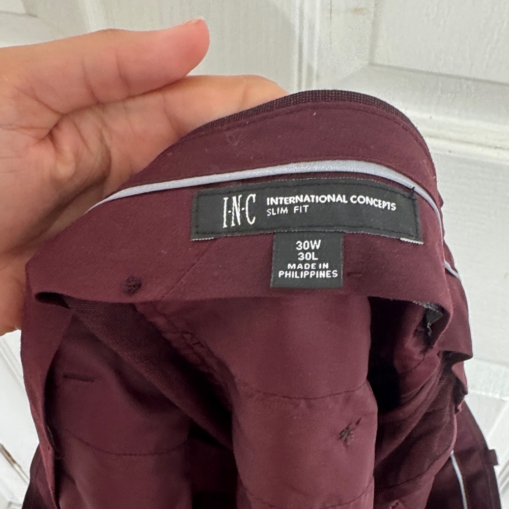 INC International Concepts Burgundy Slim Fit dress pants